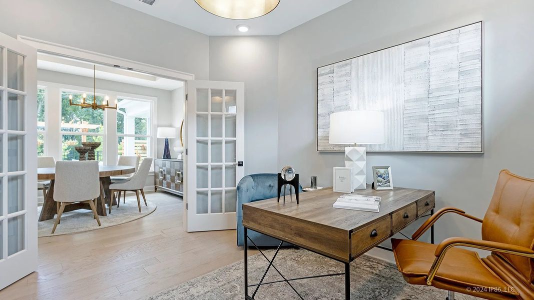 Furnished interior view inside a new home in The Courtyards at Bailey Farm, Dacula (Image 10).