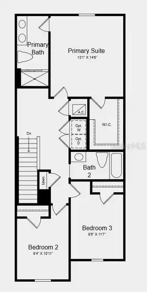 2D floor plan layout of this home in Waterstone, Groveland, FL (Image 4).