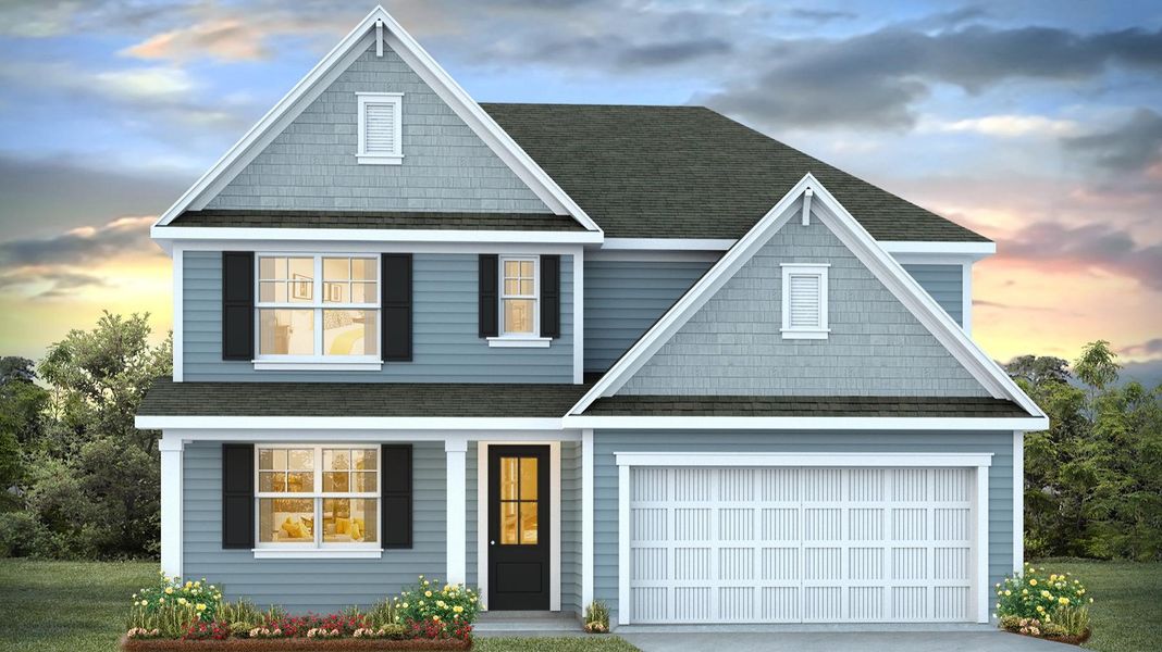 Representative exterior photo of a completed home built from the Harbor Oak by D.R. Horton in Lake Tide Summit, Chapin, SC (Image 24).