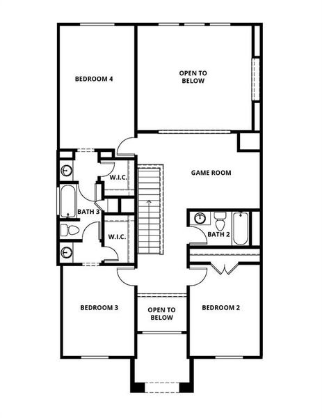 The Redwood Floor Plan Second Floor Rendering