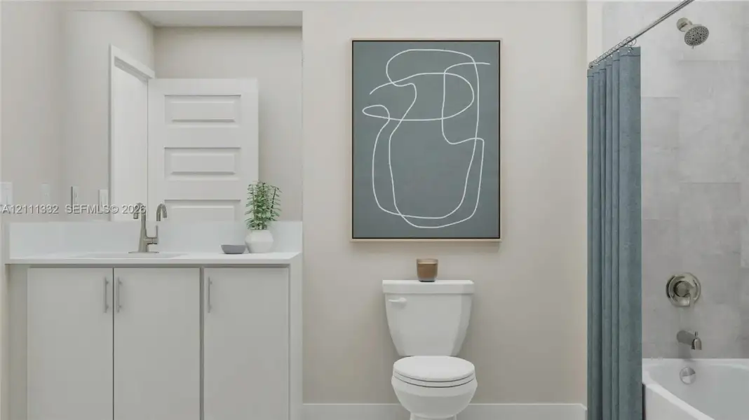 Furnished interior view inside a new home in , Miami (Image 24).