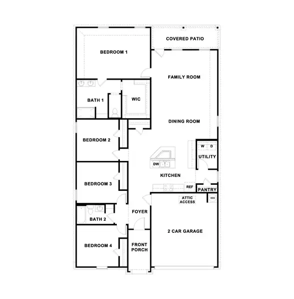 2D floor plan layout of this home in Bar W Ranch, Leander, TX (Image 5).