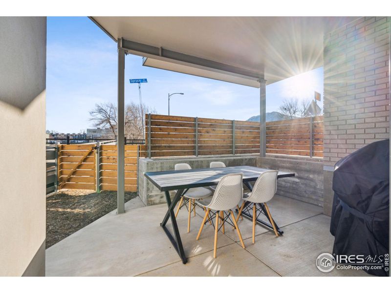 Main floor patio with gas line