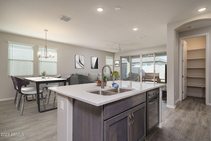 Furnished interior in a model home at Calistoga at Estrella Commons in Goodyear (Image 13). Furnished interior in a model home at Calistoga at Estrella Commons in Goodyear (Image 13).