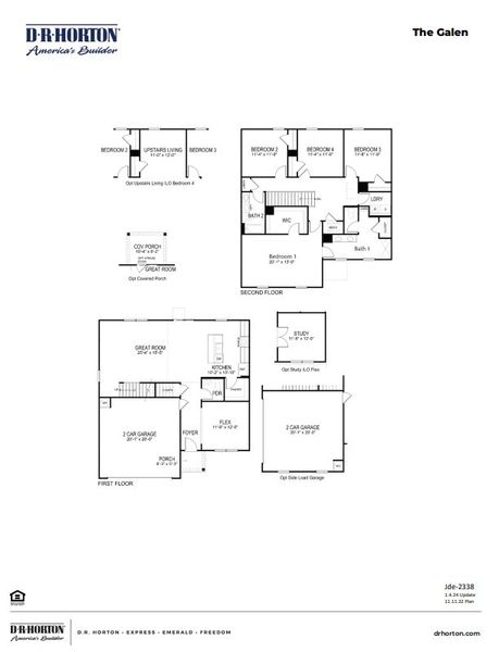 2D floor plan layout for the GALEN by D.R. Horton in Dove Crossing, Conway, SC (Image 2). 2D floor plan layout for the GALEN by D.R. Horton in Dove Crossing, Conway, SC (Image 2).
