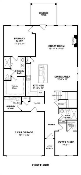 2D floor plan layout of this home in Aspire at Noble Ridge, Howe, TX (Image 5).