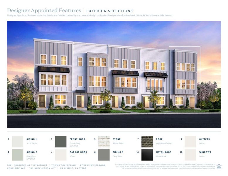 Sample of building materials used in homes in The Nations - Towns, Nashville (Image 6). Sample of building materials used in homes in The Nations - Towns, Nashville (Image 6).