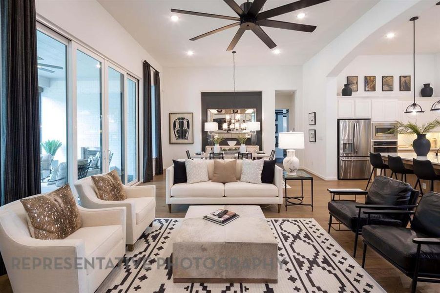 Furnished interior view inside a new home in Sandbrock Ranch: 70ft. lots, Aubrey (Image 9). Furnished interior view inside a new home in Sandbrock Ranch: 70ft. lots, Aubrey (Image 9).