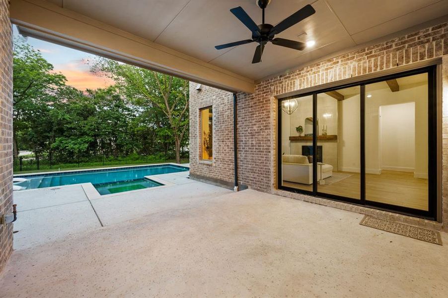 Exterior details and patio area of a home in , Keller (Image 28).