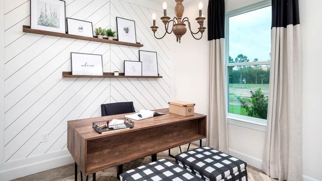 Representative furnished interior of a home built from the Allora by Taylor Morrison in Esplanade at Wellen Park, Englewood (Image 8). Representative furnished interior of a home built from the Allora by Taylor Morrison in Esplanade at Wellen Park, Englewood (Image 8).