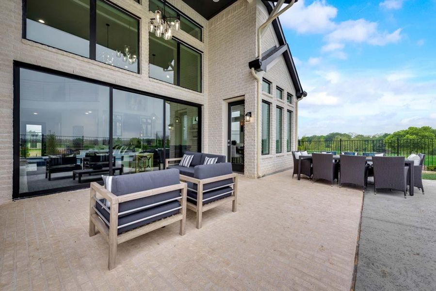 Exterior details and patio area of a home in Wellspring Estates, Celina (Image 3). Exterior details and patio area of a home in Wellspring Estates, Celina (Image 3).