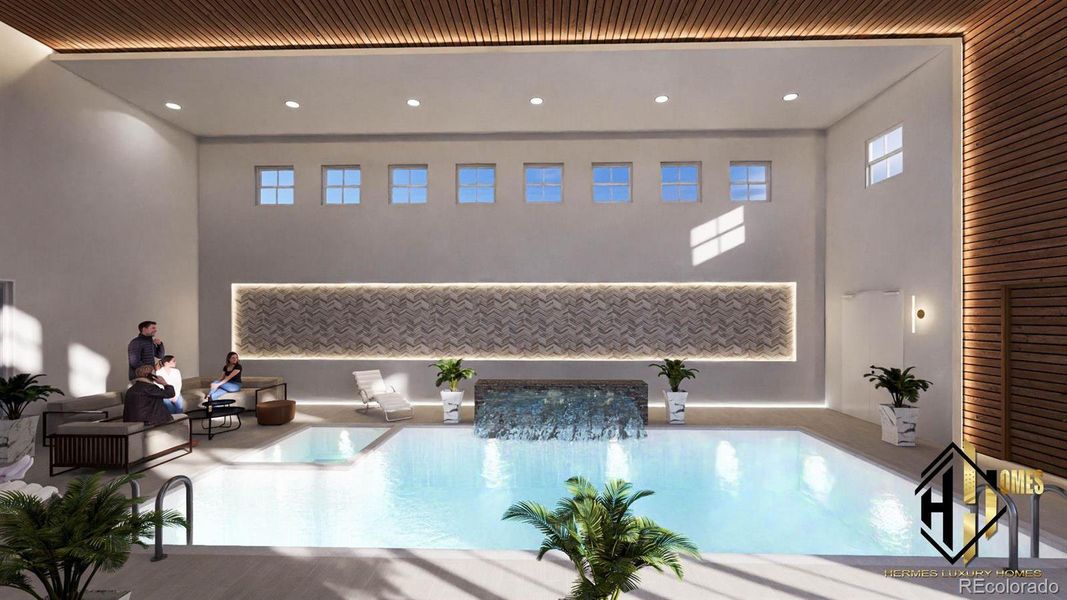 Indoor pool with high end finishes Indoor pool with high end finishes