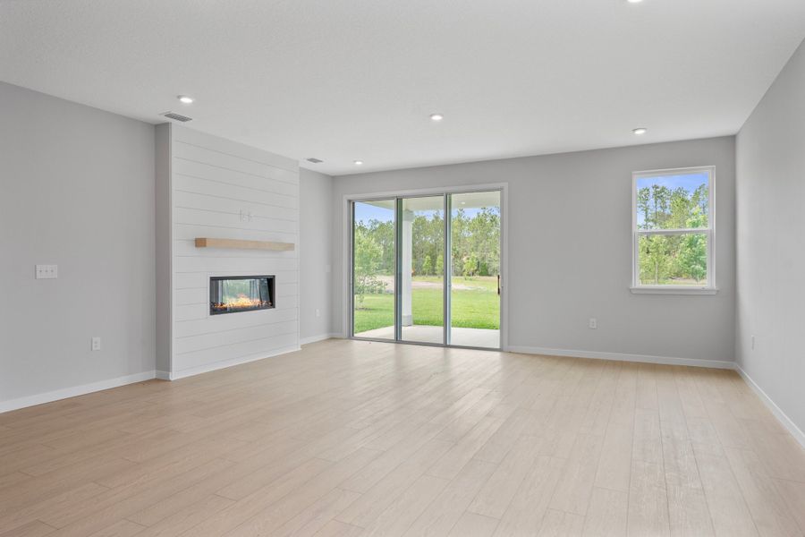 Charleston II Floorplan Lot 50 Great Room with Fireplace at Seminole Palms in Palm Coast Charleston II Floorplan Lot 50 Great Room with Fireplace at Seminole Palms in Palm Coast