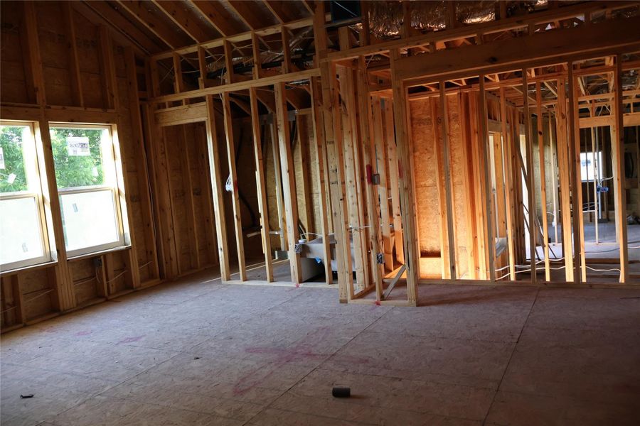 Game room with elevated ceiling or can be a separate suite as it has its own convenient bathroom. Game room with elevated ceiling or can be a separate suite as it has its own convenient bathroom.