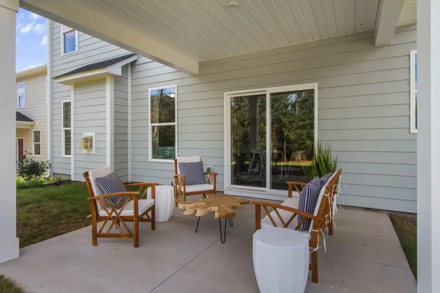 Exterior details and patio area of a home in Bridgeport Single Family Homes, Greenville (Image 2).