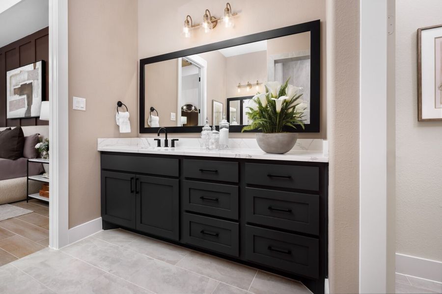 Representative furnished interior of a home built from the Castella by Ladera Texas in Ladera at Timberbrook, Justin (Image 11).