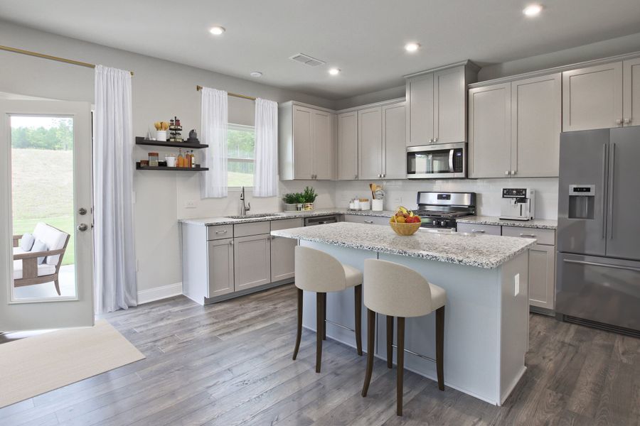 Representative furnished interior of a home built from the Fulton II by Beazer Homes in Cambridge at Steels Bridge, Canton (Image 10).