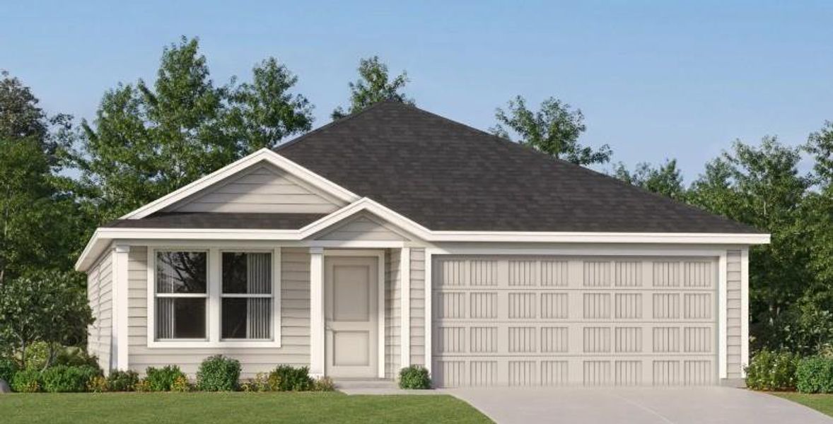 Front exterior of a new home in Pinewood Trails, Cleveland, TX, highlighting curb appeal (Image 1). Front exterior of a new home in Pinewood Trails, Cleveland, TX, highlighting curb appeal (Image 1).