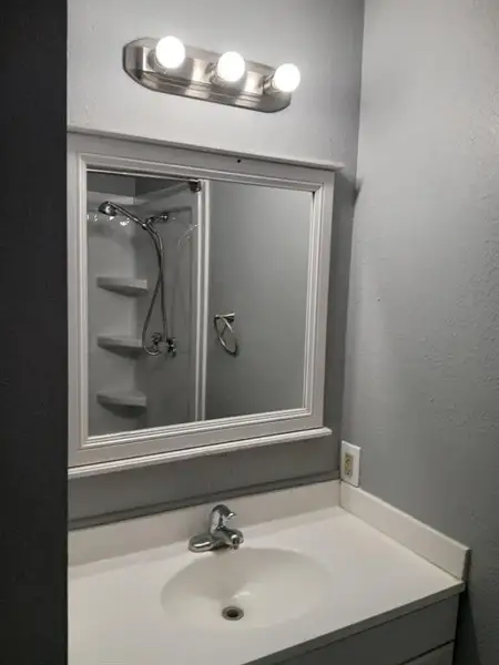 Vanity in front bath