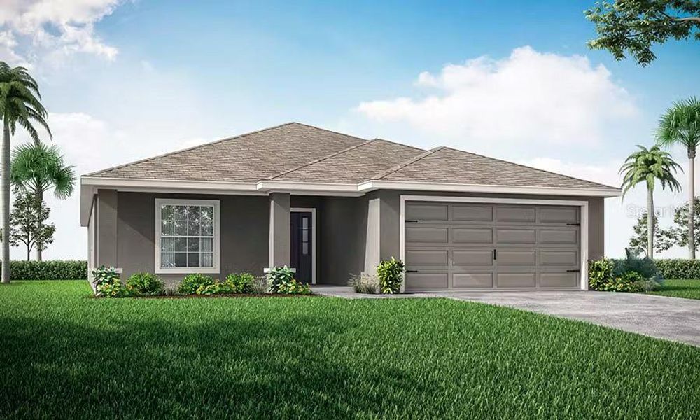 Front exterior of a new home in , Wimauma, FL, highlighting curb appeal (Image 1). Front exterior of a new home in , Wimauma, FL, highlighting curb appeal (Image 1).