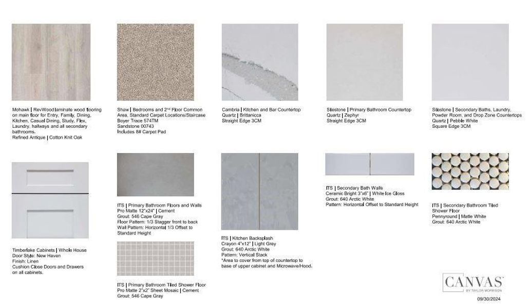 Design Selections.  Home is under construction and selections are subject to change.