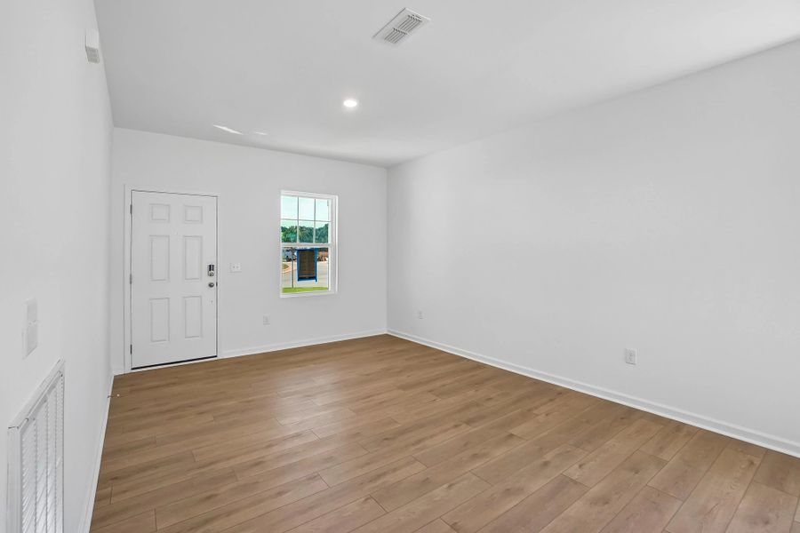 Family Room featuring the AW Collection® Serene - Open space with natural finishes and light.