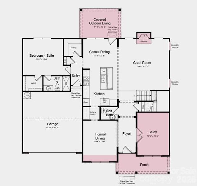 Additional Highlights Include: Gourmet kitchen, gas fireplace at great room, interior door at primary closet to laundry, covered outdoor living, ensuite bath at bedroom 3, study in place of flex, and windows at great room.