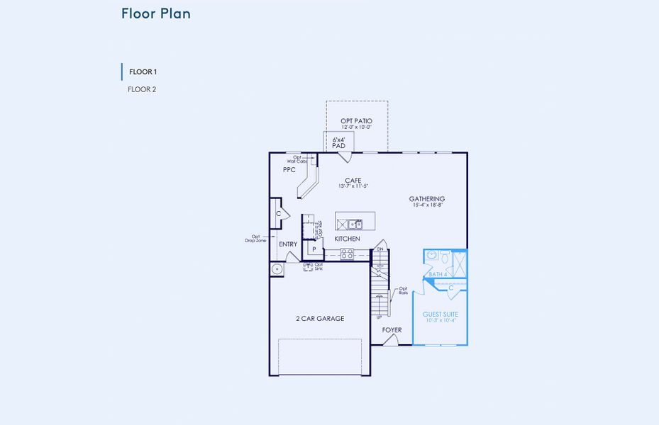 2D floor plan layout of this home in Cannon Run, Concord, NC (Image 4).