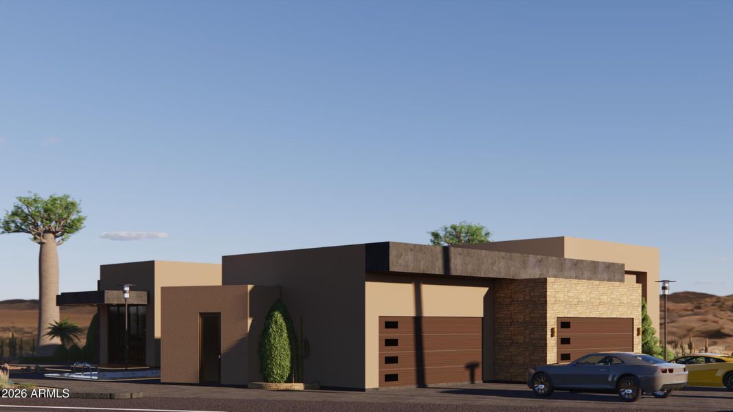 Soaring Eagle Exterior Rendering Garage: