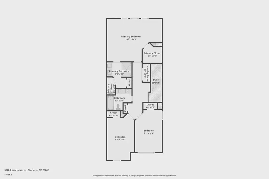 2D floor plan layout of this home in Odell Park, Charlotte, NC (Image 3).