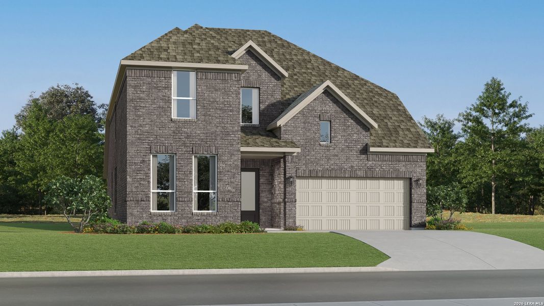 Front exterior of a new home in Brookmill, San Antonio, TX, highlighting curb appeal (Image 21). Front exterior of a new home in Brookmill, San Antonio, TX, highlighting curb appeal (Image 21).