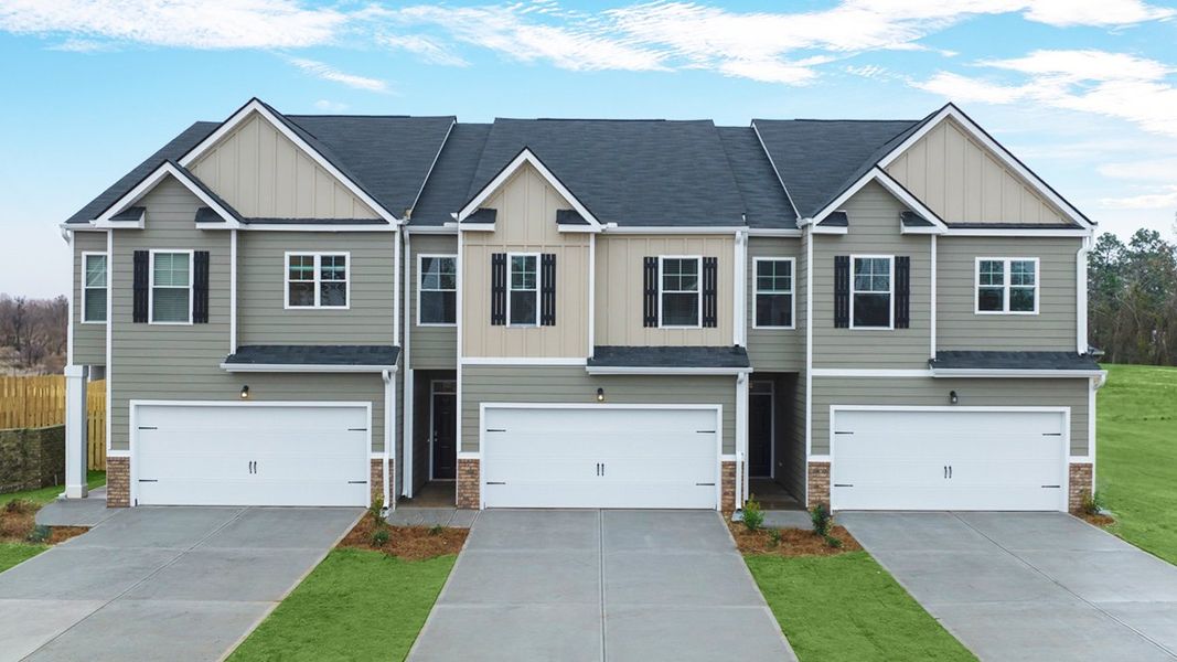 Representative exterior photo of a completed home built from the Sudbury by D.R. Horton in Laurel Park Townhomes, Hephzibah, GA (Image 2).