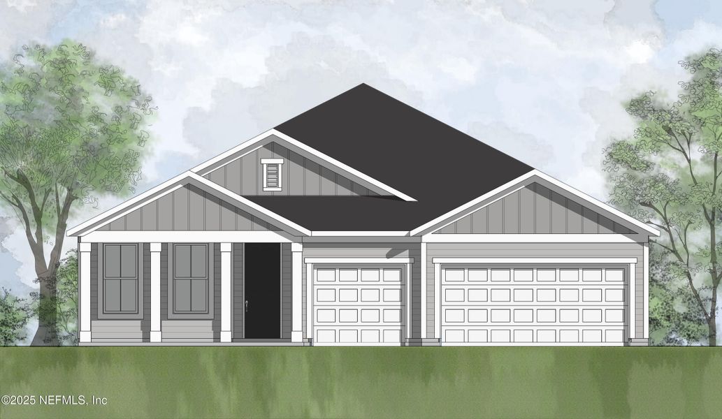 Exterior rendering of this home design in McGirt's Creek, Yulee, FL (Image 1).