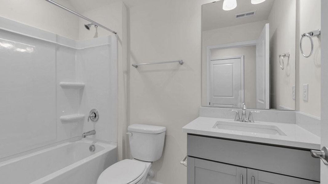 Furnished interior view inside a new home in The Villas at Kinsley, Jamestown (Image 8). Furnished interior view inside a new home in The Villas at Kinsley, Jamestown (Image 8).