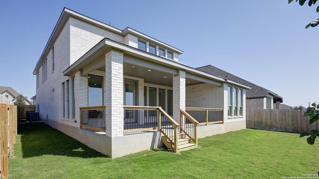 Exterior details and patio area of a home in Alsatian Oaks 50', Castroville (Image 14). Exterior details and patio area of a home in Alsatian Oaks 50', Castroville (Image 14).