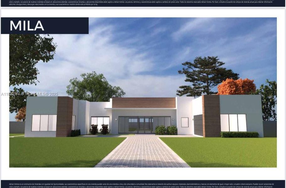 Front exterior of a new home in , Homestead, FL, highlighting curb appeal (Image 1). Front exterior of a new home in , Homestead, FL, highlighting curb appeal (Image 1).