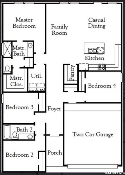 2D floor plan layout of this home in Summerlin, San Antonio, TX (Image 3).