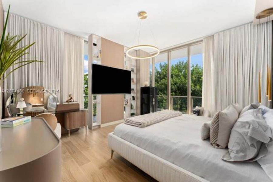Furnished interior view inside a new home in Mr. C Residences, Miami (Image 8). Furnished interior view inside a new home in Mr. C Residences, Miami (Image 8).