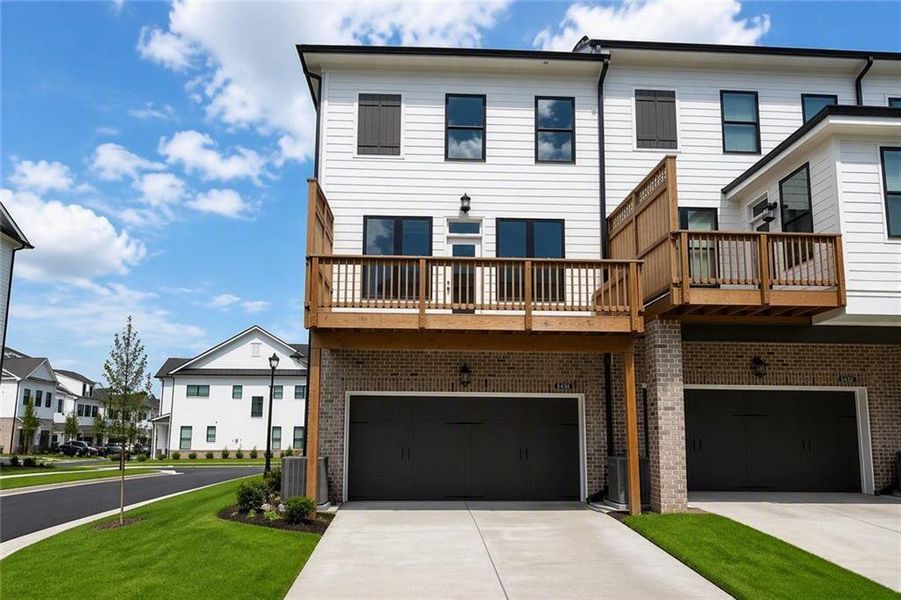 Front exterior of a new home in Millcroft, Buford, GA, highlighting curb appeal (Image 25).