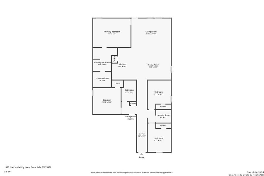2D floor plan layout of this home in Voss Farms, New Braunfels, TX (Image 3).