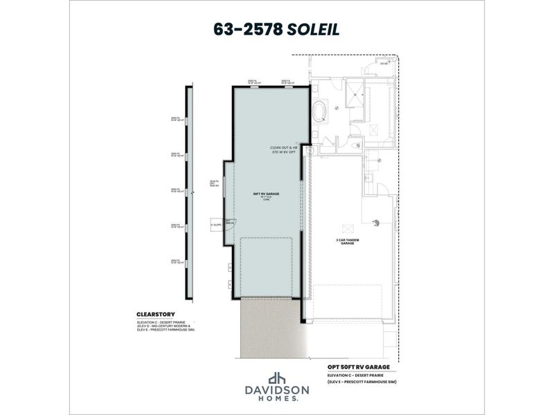 2D floor plan layout for the The Soleil C by Davidson Homes LLC in Hidden Hills, Prescott, AZ (Image 8).