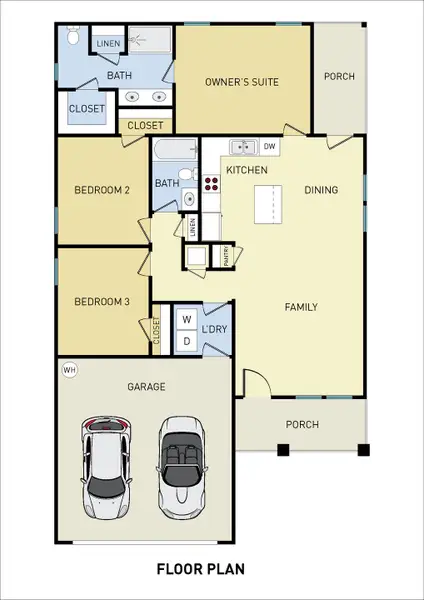 2D floor plan layout for the Franklin by CJL Homes in McCarthy Estates, Defuniak Springs, FL (Image 5).