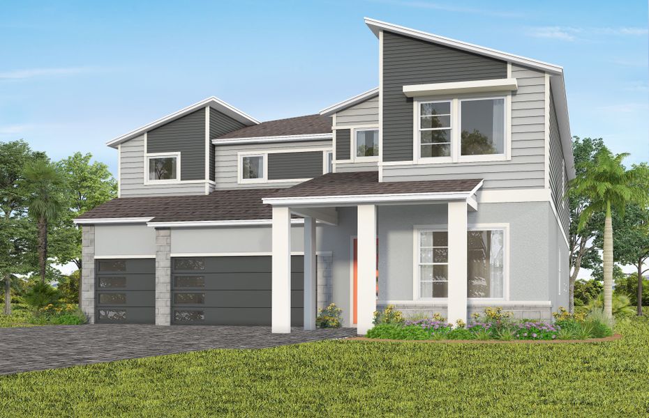 Representative exterior photo of a completed home built from the Roseland by Pulte Homes in Lakehaven Estates, Clermont, FL (Image 22). Representative exterior photo of a completed home built from the Roseland by Pulte Homes in Lakehaven Estates, Clermont, FL (Image 22).