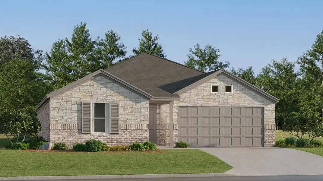 Front exterior of a new home in Noble Ridge, Howe, TX, highlighting curb appeal (Image 1). Front exterior of a new home in Noble Ridge, Howe, TX, highlighting curb appeal (Image 1).