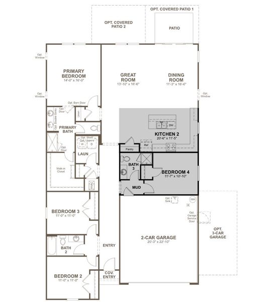 2D floor plan layout of this home in SummerTide, Palm Coast, FL (Image 4).