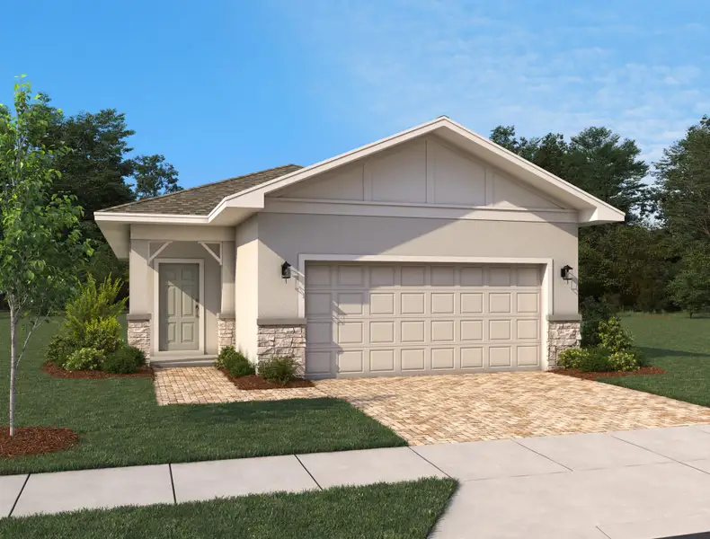 Front exterior of a new home in Catamaran Cove, Rockledge, FL, highlighting curb appeal (Image 1). Front exterior of a new home in Catamaran Cove, Rockledge, FL, highlighting curb appeal (Image 1).