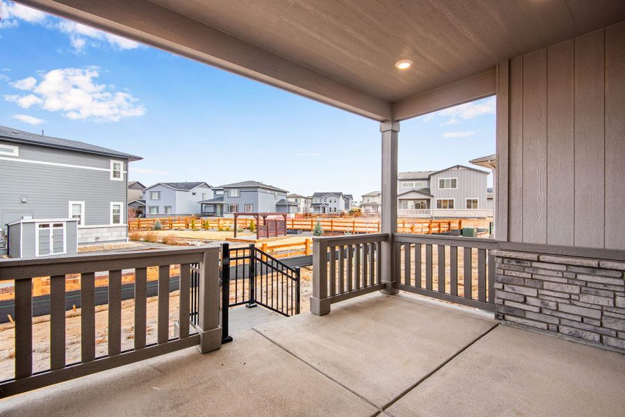 Exterior details and patio area of a home in The Aurora Highlands, Aurora (Image 4). Exterior details and patio area of a home in The Aurora Highlands, Aurora (Image 4).