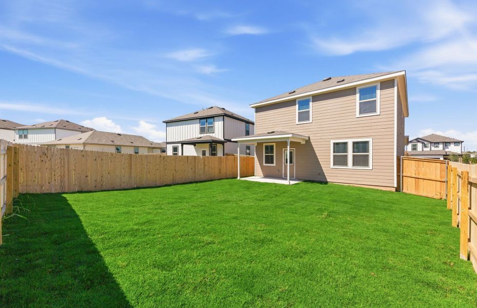 Exterior details and patio area of a home in Sonterra, Jarrell (Image 22).