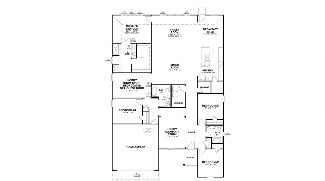 2D floor plan layout for the Arlington by M/I Homes in Carillon, Manor, TX (Image 3). 2D floor plan layout for the Arlington by M/I Homes in Carillon, Manor, TX (Image 3).