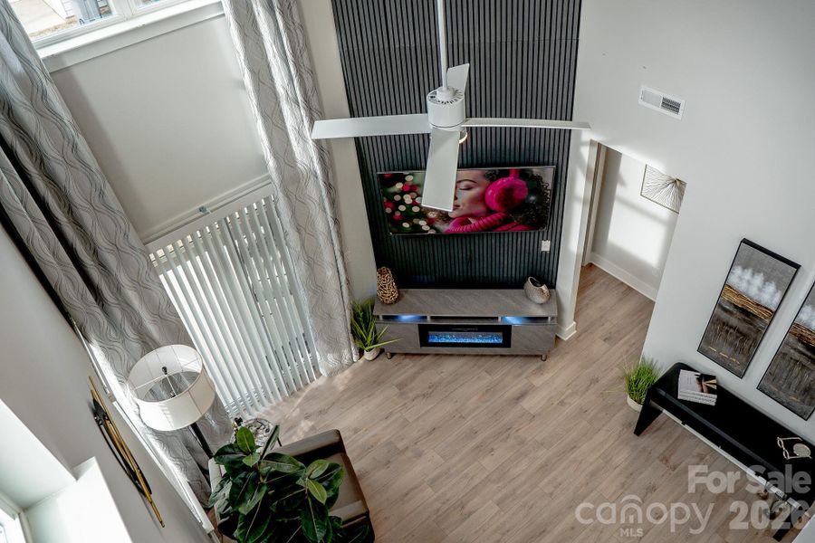 Looking down from the top.